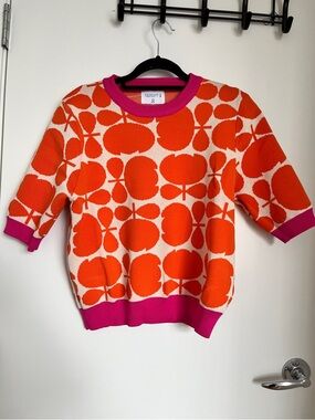 Compania Fantastica Orange & Hot Pink Colorblock Knit Top